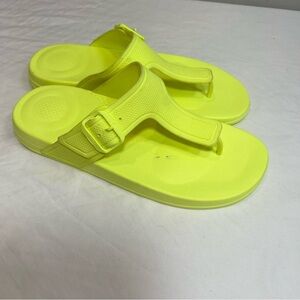 FitFlop Fit Flop IQushion adjustable buckle flip-flop sandals electric yellow 10